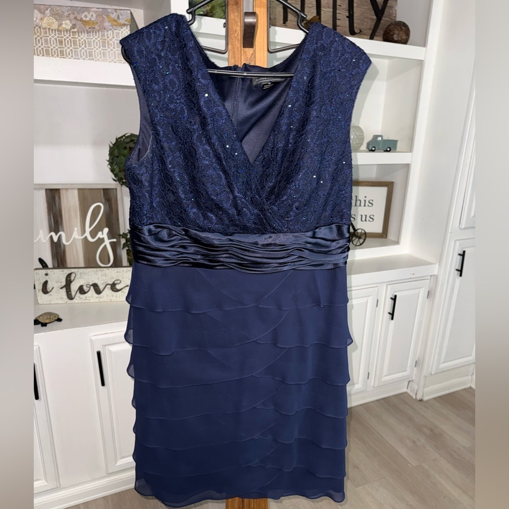 Jessica Howard Navy Lace Midi Dress
